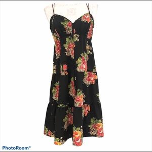 American Eagle Black Floral Tiered Dress NWT  10